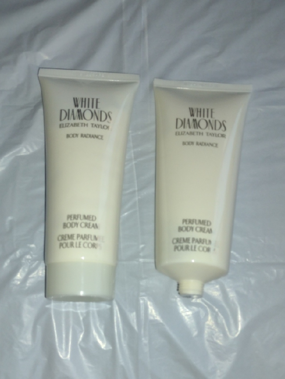 2 White Diamonds Body Radiance Perfumed Bosy Cream 3.3 Oz Tubes Unopened